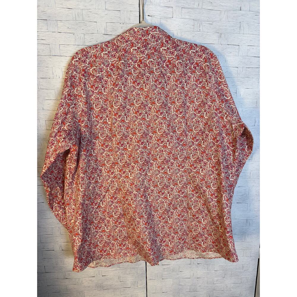 Lands’end womens button up blouse floral wrinkle resistant 3/4 length plus size - Picture 2 of 7